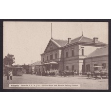 ESTACION DE FERROCARRIL ANTIGUA TARJETA POSTAL ROSARIO TRANVIAS